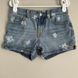 Levi's Kids Denim Shorts with White Floral Pattern